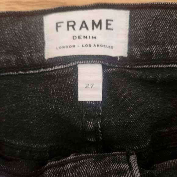 EUC Frame Le Nouveau Straight Jeans Carved Hem In Walters, Size 27 - Picture 4 of 9